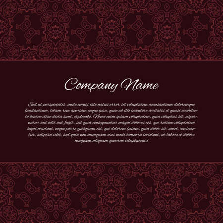 Vector ornate decor with place for text. Card for business in retro styleのイラスト素材