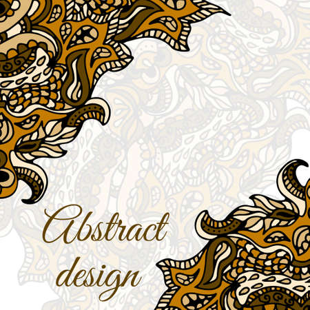 Abstract invitation card. Vector template poster with doodles for your design.のイラスト素材