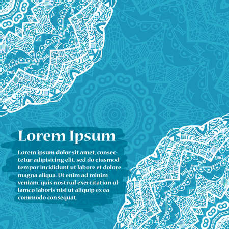 Retro card with mandala. Vintage background with place for text.のイラスト素材