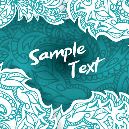 Abstract invitation card. Vector template poster with doodles for your design.のイラスト素材