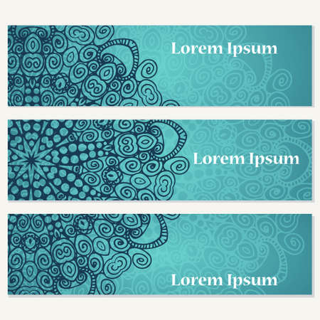 Set of banners for business. Corporate identity vector template with ornament for your design.のイラスト素材