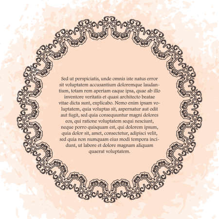 Vector template with mandala.  Geometric background. Card or invitation collection.  Islam, Arabic, Indian, ottoman motifs.のイラスト素材