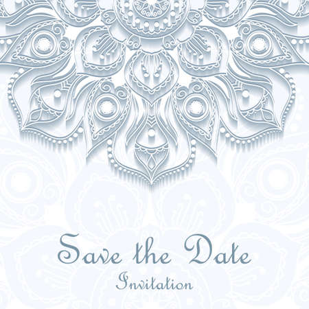 Abstract element for wedding invitations. Wedding cards template with individual concept. Design with doodles for Save the Date, valentines day, invitations, mothers day.のイラスト素材