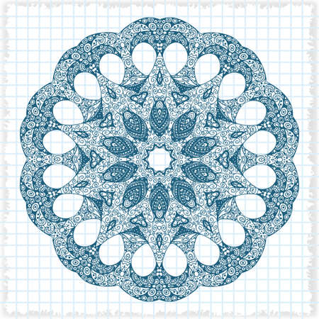 Abstract design element. Round mandala in vector. Graphic template for your design. Circular pattern.のイラスト素材