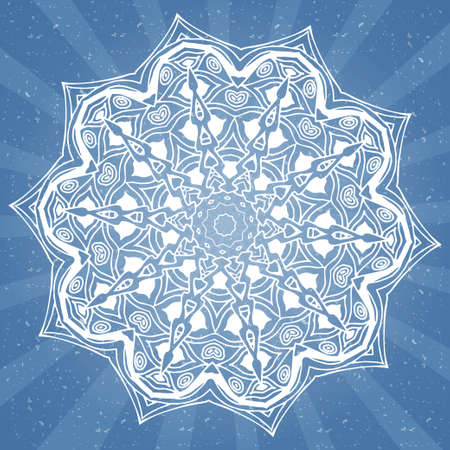 Vector abstract backgrounds with mandala element. Decorative design. Vintage geometric textures. Background for card, web design and etc.のイラスト素材