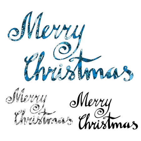 Marry Christmas card with hand drawn lettering. Vector illustration for your designのイラスト素材