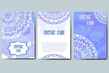 Wedding card collection. Template of invitation card. Decorative greeting design for thank you card, save the date card, mother day.のイラスト素材