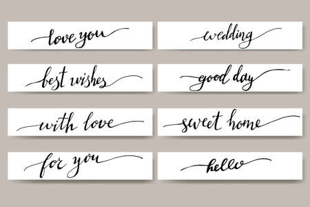 Design elements for postcard. Phrases for greeting cards. Set of hand written inspirational lettering.のイラスト素材