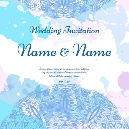 Wedding card collection. Template of invitation card. Decorative greeting design for  thank you card, save the date card, mother day.のイラスト素材