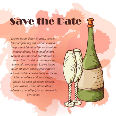 Card vector template for wedding. Invitations for  thank you card, save the date card, mother day.のイラスト素材