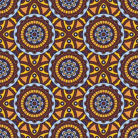 Vector seamless pattern with decorative elements. Geometric colorful pattern for printing