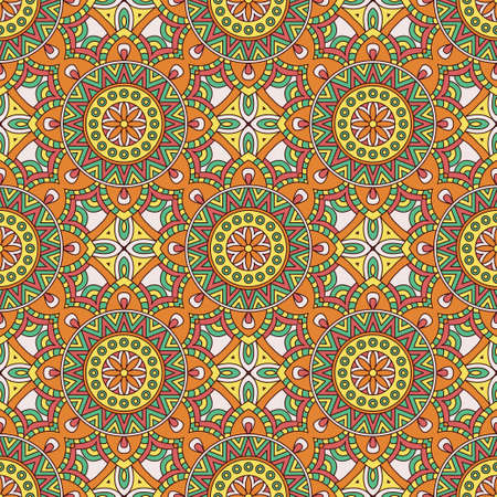 Vector seamless pattern with decorative elements. Geometric colorful pattern for printingのイラスト素材