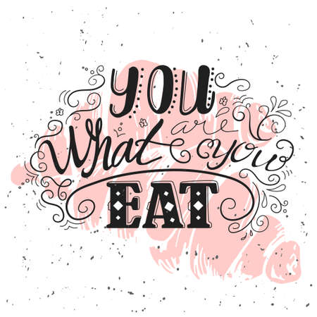Hand drawn lettering poster. Vector quote about sweets. Art illustration, bakery collection.のイラスト素材