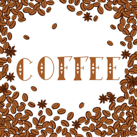 Poster with hand lettering. Quote for card design. Ink illustration. Coffee designのイラスト素材