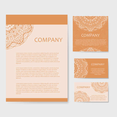 Vector template business card. Geometric background. Card or invitation collection. Islam, Arabic, Indian, ottoman motifs.のイラスト素材