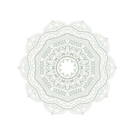 Round mandalas in vector. Abstract design element. Decorative retro ornament. Graphic template for your design.のイラスト素材