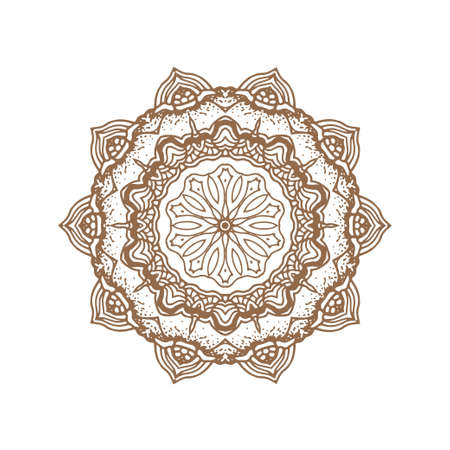 Abstract design black white element. Round mandala in vector. Graphic template for your design. Circular pattern.のイラスト素材