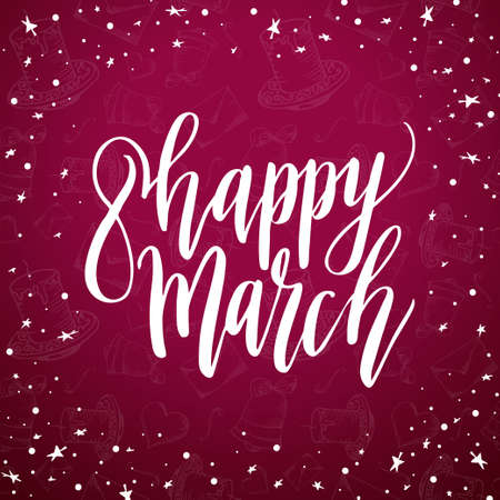 Lettering quote on Happy Women's Day.のイラスト素材