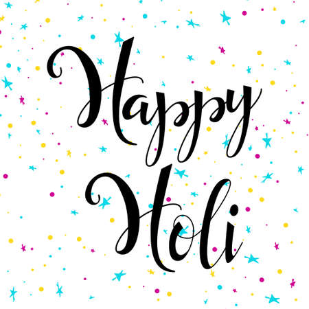 Colorful vector background. Happy Holi spring festival. Poster with mandala for Indian holiday.のイラスト素材