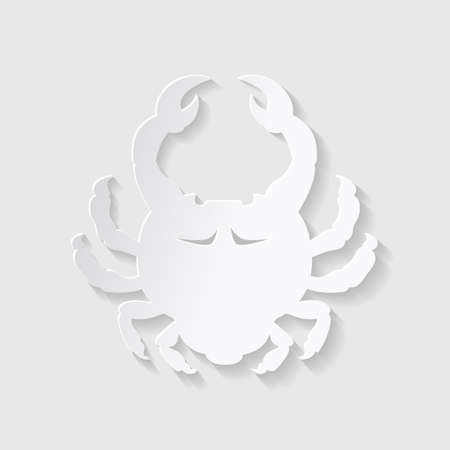 Horoscope paper cut style. Concept for Cancer. Vector illustrationのイラスト素材