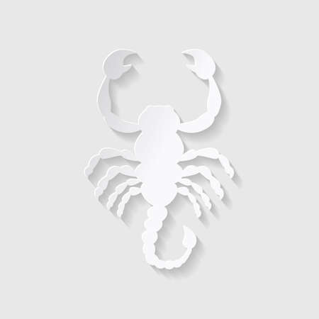 Horoscope paper cut style. Concept for Scorpio. Vector illustration