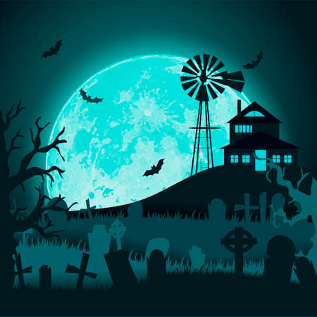 Paper art. Happy halloween card. Vector cut style illustrationのイラスト素材