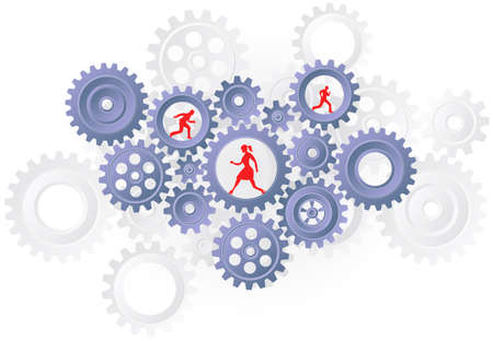 A Vector business concept. Illustration of gear paper art and craft style.のイラスト素材