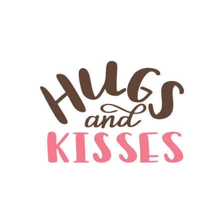 Hand drawn poster with love elements. Brush calligraphy. Happe Valentines Day. Vector illustration.のイラスト素材