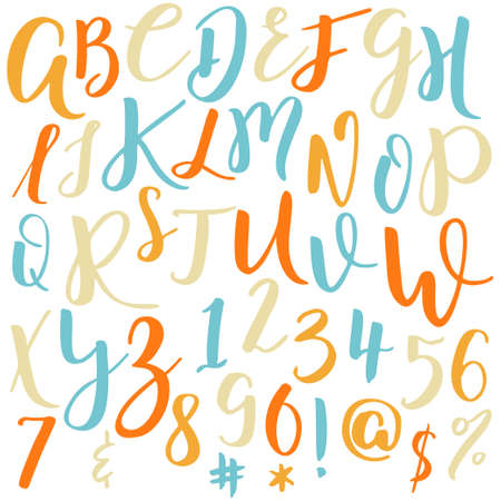 Hand drawn vector alphabet. Calligraphy letters for your design