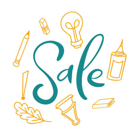 Welcom to school hand writing quote. Typography for banners or posters. Hand drawn lettering vector.のイラスト素材