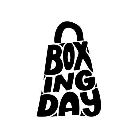 Hand drawn lettering for Boxing day. Modern brush calligraphy. Vector illustration on white background.のイラスト素材