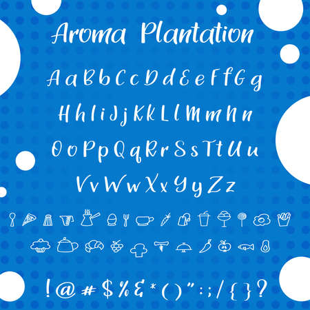 Handwritten calligraphy font. Vector alphabet. Hand drawn letters