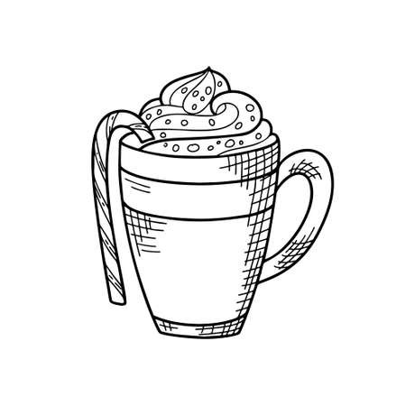 Winter or autumn drink for your design. Hand drawn sketch for christmas template. Vector illustrationのイラスト素材