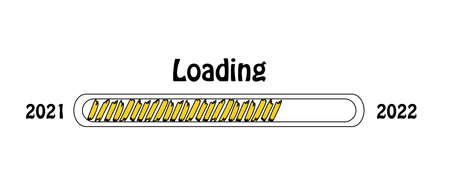 Progress bar new year 2022. Goal planning. Loading vector illustration for graphic design, website
