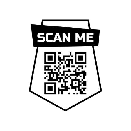 Scan me qr code icon for smartphone. Frame quick barcode app design. Vector payment phone template