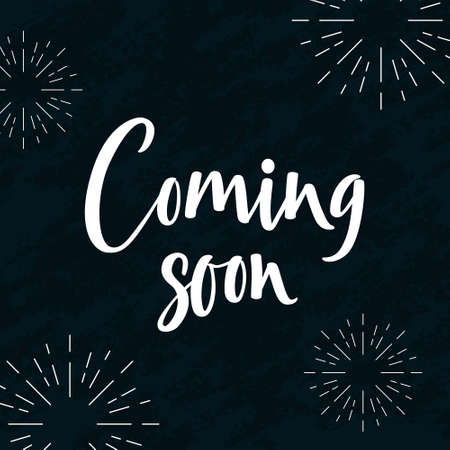 Coming soon sign . Calligraphy ink come open banner. Hand dran lettering poster or sticker, brand concept for your design. Vector illustration isolatedのイラスト素材