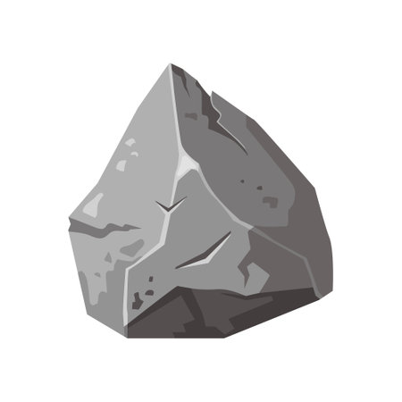 Stone solid natural building material . Landscape element. Coal black mineral rock. Gravel pebbles, gray heap isolated vector illustrationのイラスト素材