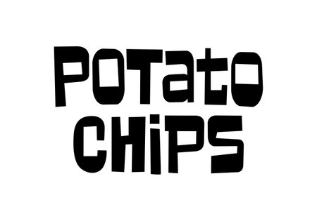 Crispy text, lettering quote hand drawn creative concept for your business. Chips modern style, product. Vector illustrationのイラスト素材