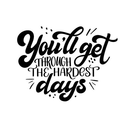 Mental health quote in hand drawn lettering style. Positive typography poster with inspirational text. Vector illustration for prints, banners, stickerのイラスト素材