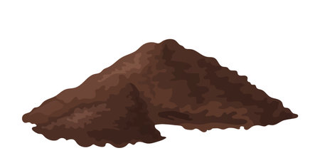 Pile of soil in cartoon. Heap of ground for agricultural. Vector illustration isolated on white backgroundのイラスト素材