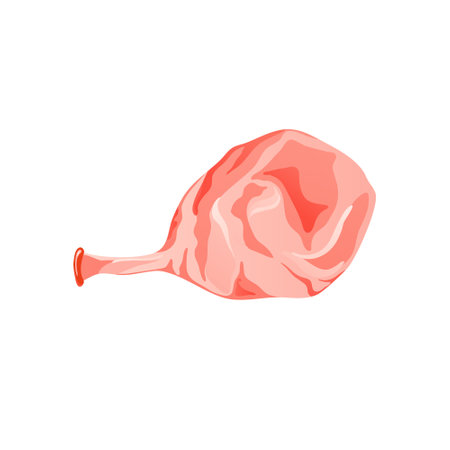 Rubber balloon blowing process. Uninflated latex ballon isolated on white background. Cartoon decorative element for birthday. Vector illustrationのイラスト素材