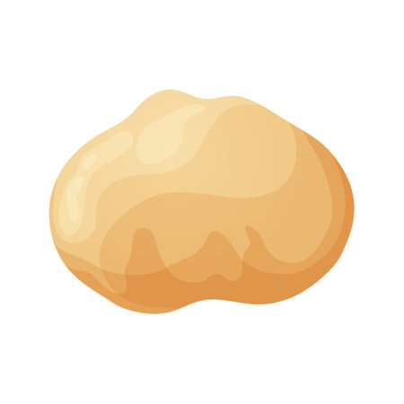 Fresh raw dough for bakind. Homemade tasty bread. Cartoon of wooden kitchen rolling pin. Vector illustration for menu, cafe, restaurantのイラスト素材