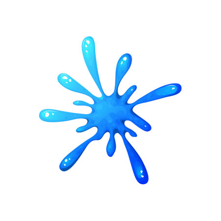 Dripping slime, splash cartoon element. Colorful spot ink shape. Jelly mucus smudges isolated on white background. Vector illustration.のイラスト素材