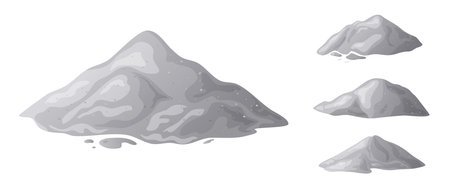 Cement pile, heap of gravel. Building material sand element. Vector illustration isolated on white backgroundのイラスト素材