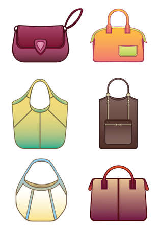 Vector illustration of six bagsのイラスト素材