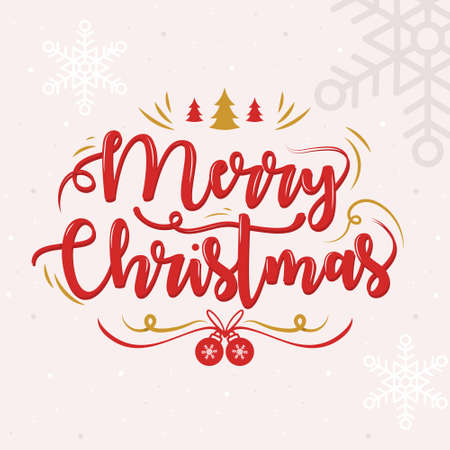 Hand drawn christmas lettering label typographyのイラスト素材