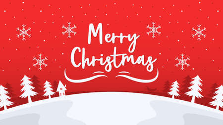 Merry christmas illustration in flat designのイラスト素材