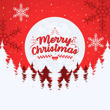 Merry christmas background illustration in flat designのイラスト素材