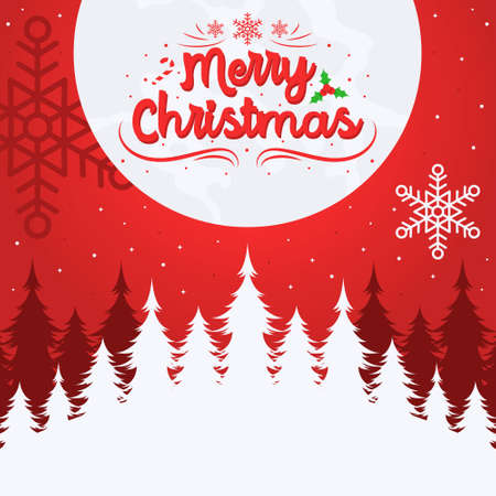 Merry christmas background illustration in flat designのイラスト素材