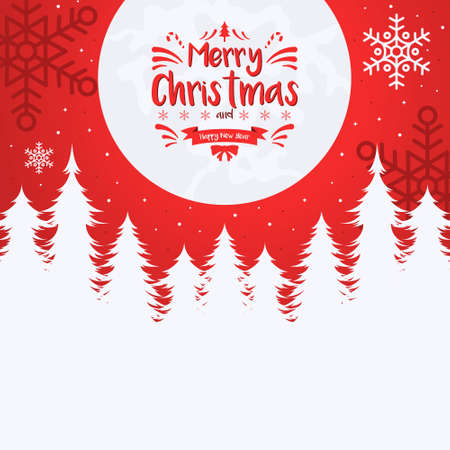 Merry christmas background illustration in flat designのイラスト素材
